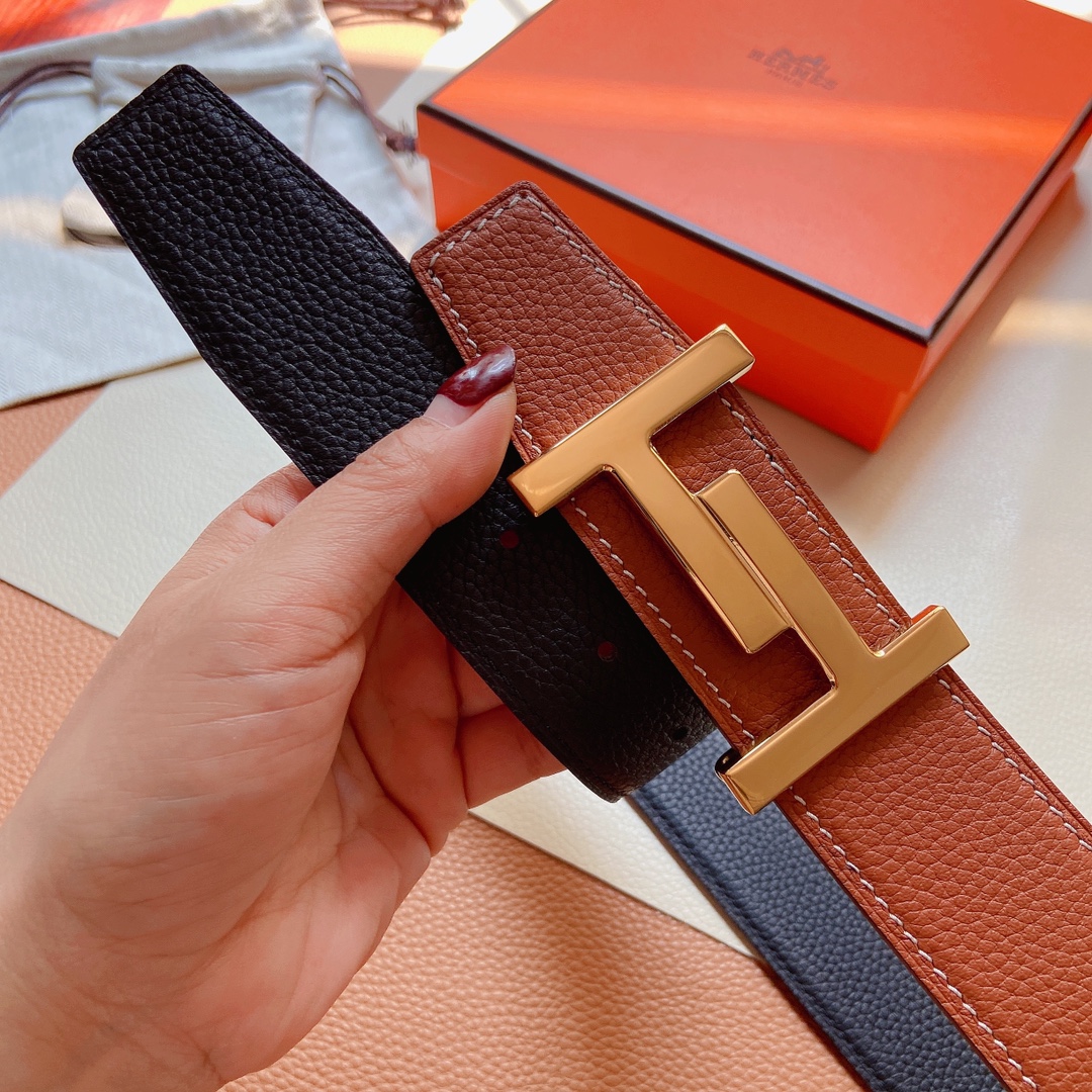 Hermes-双面原版小牛皮配精钢五