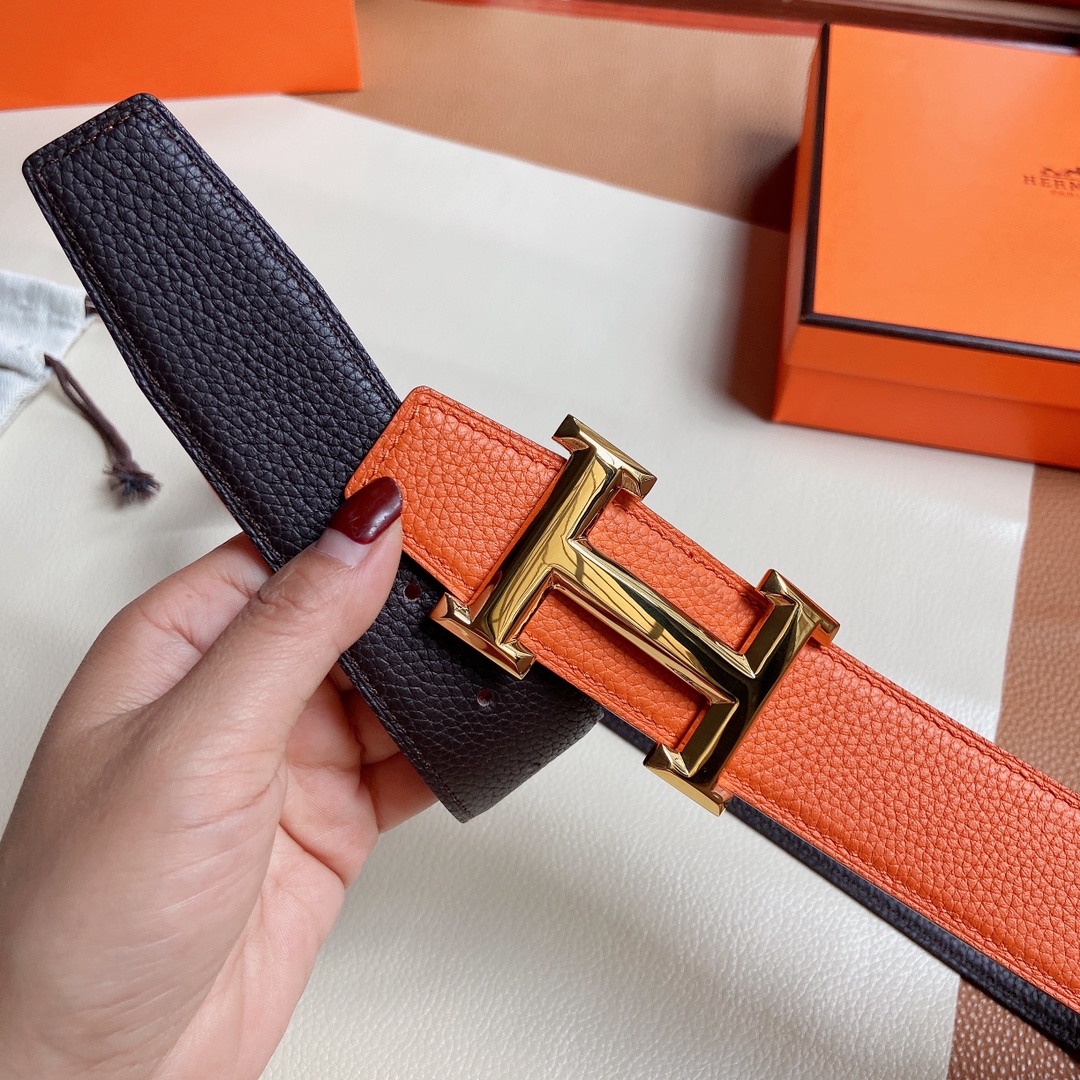 Hermes-双面原版小牛皮配精钢五