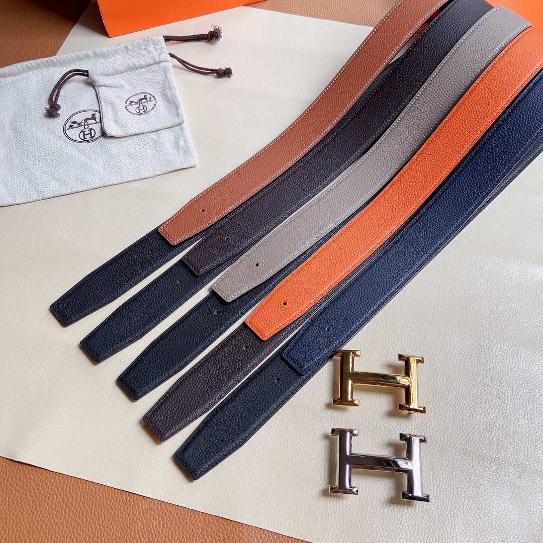 Hermes-双面原版小牛皮配精钢五