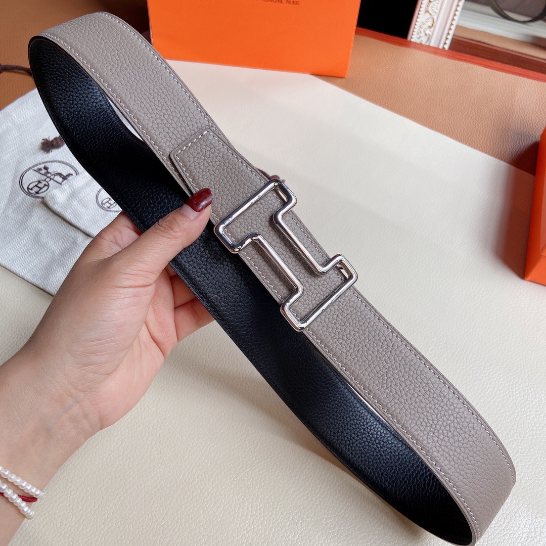 Hermes-双面原版小牛皮配精钢五