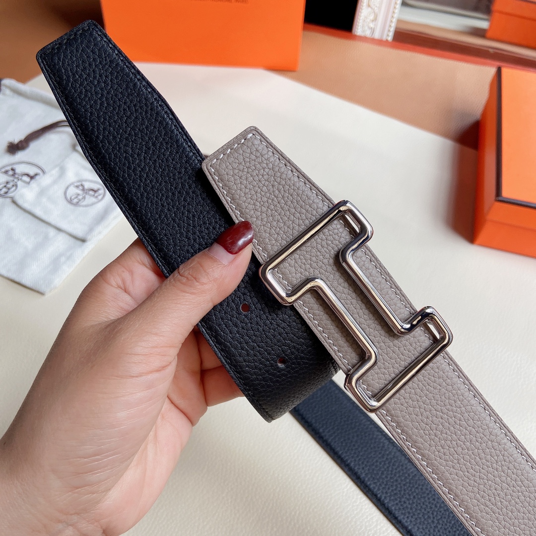Hermes-双面原版小牛皮配精钢五