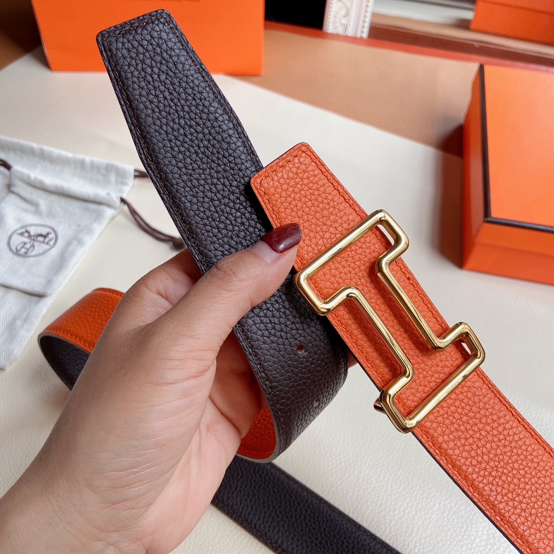 Hermes-双面原版小牛皮配精钢五