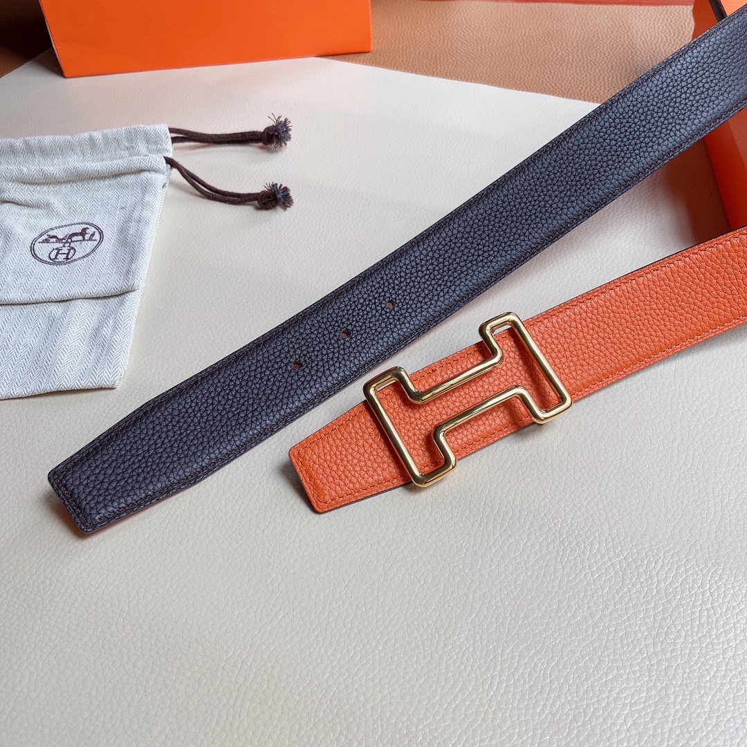 Hermes-双面原版小牛皮配精钢五