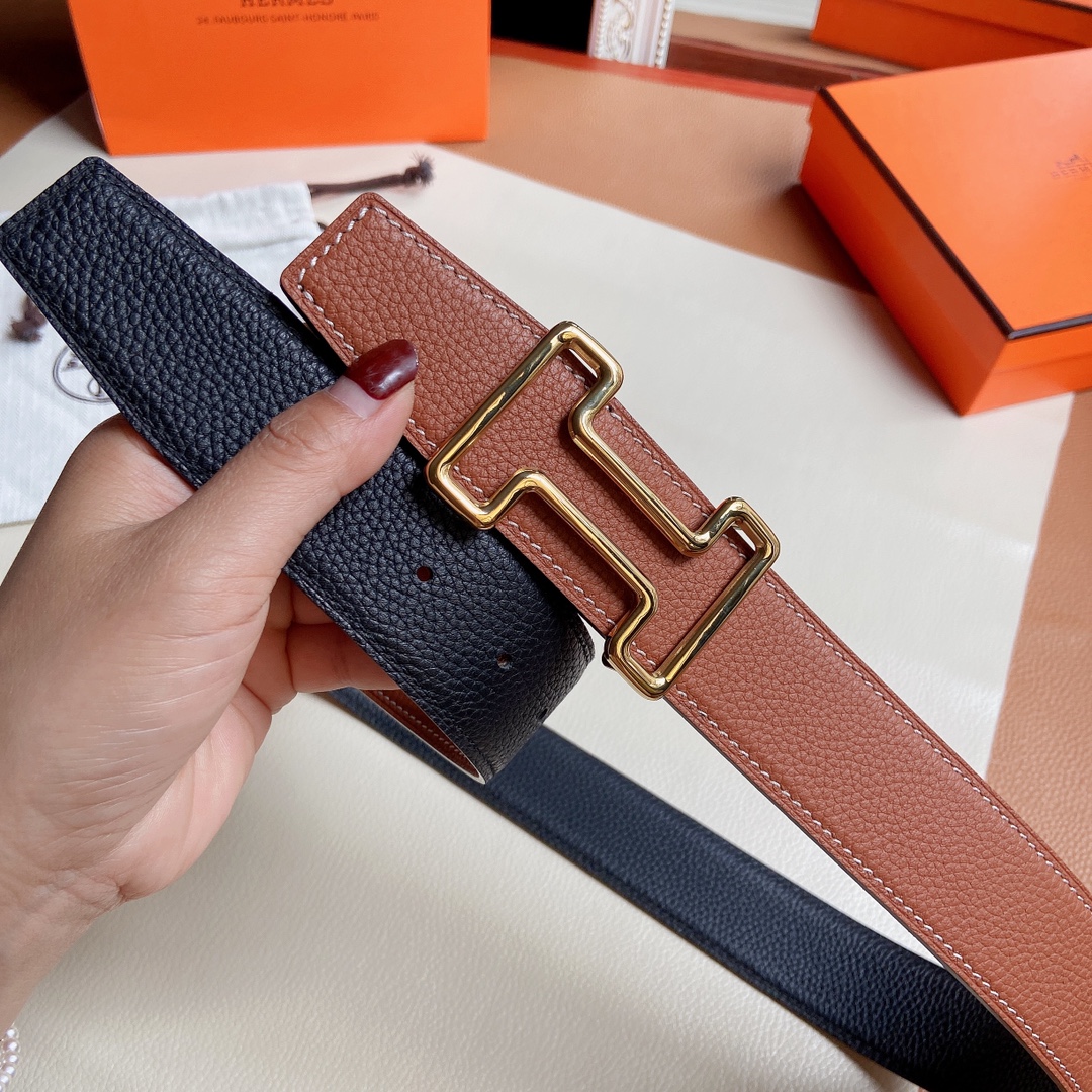 Hermes-双面原版小牛皮配精钢五