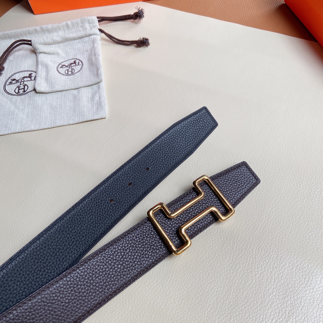 Hermes-双面原版小牛皮配精钢五