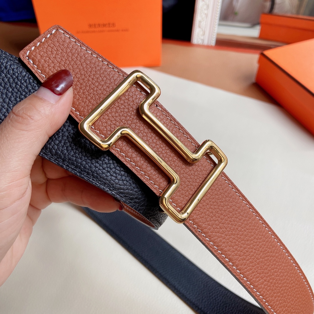 Hermes-双面原版小牛皮配精钢五