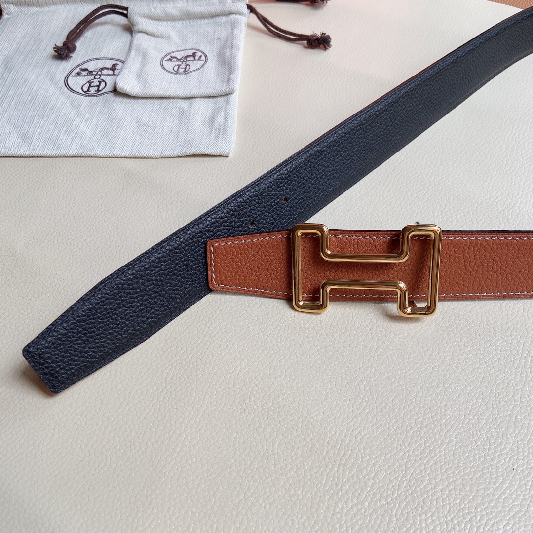 Hermes-双面原版小牛皮配精钢五