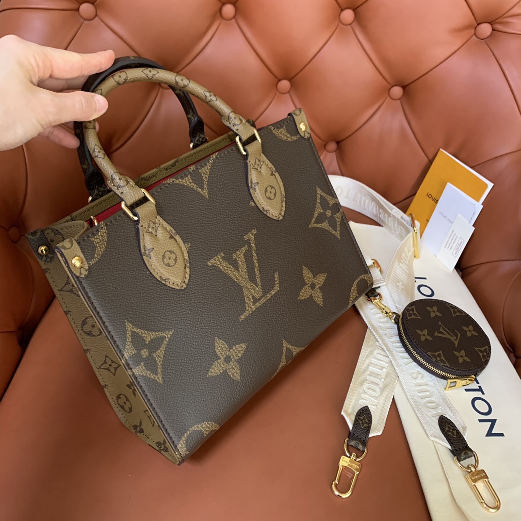 Louis Vuitton LV Onthego Tote Bags Printing Casual M46373