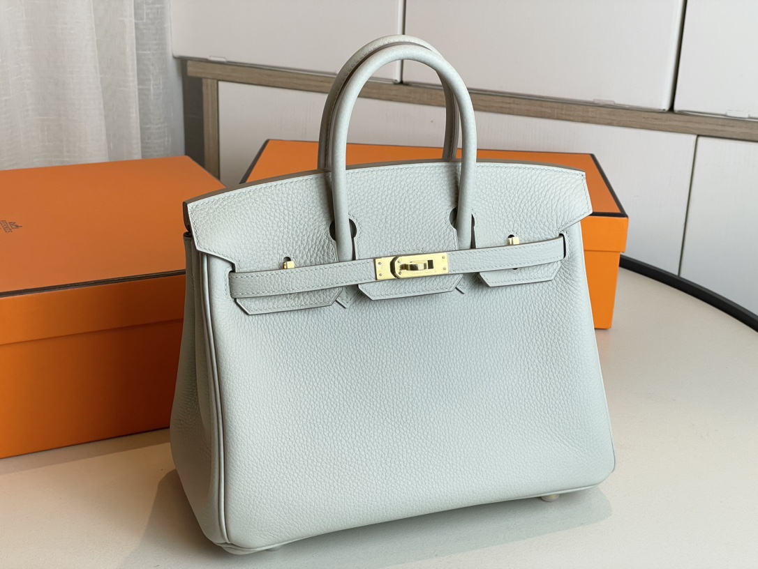 Hermes Birkin Bags Handbags Grey Gold Hardware