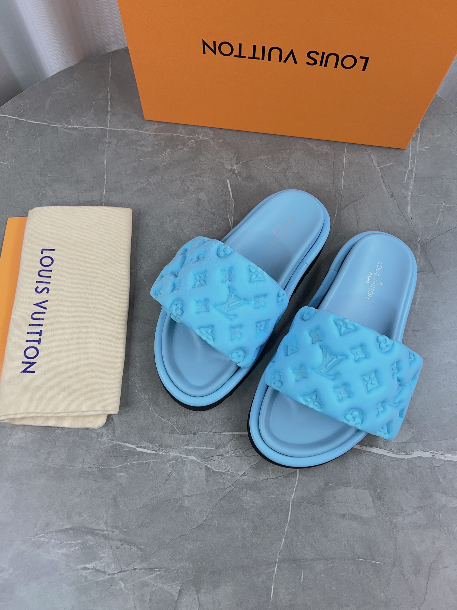 Louis Vuitton Pool Pillow Comfort Flat Sandals - Monogram Embossed Slides