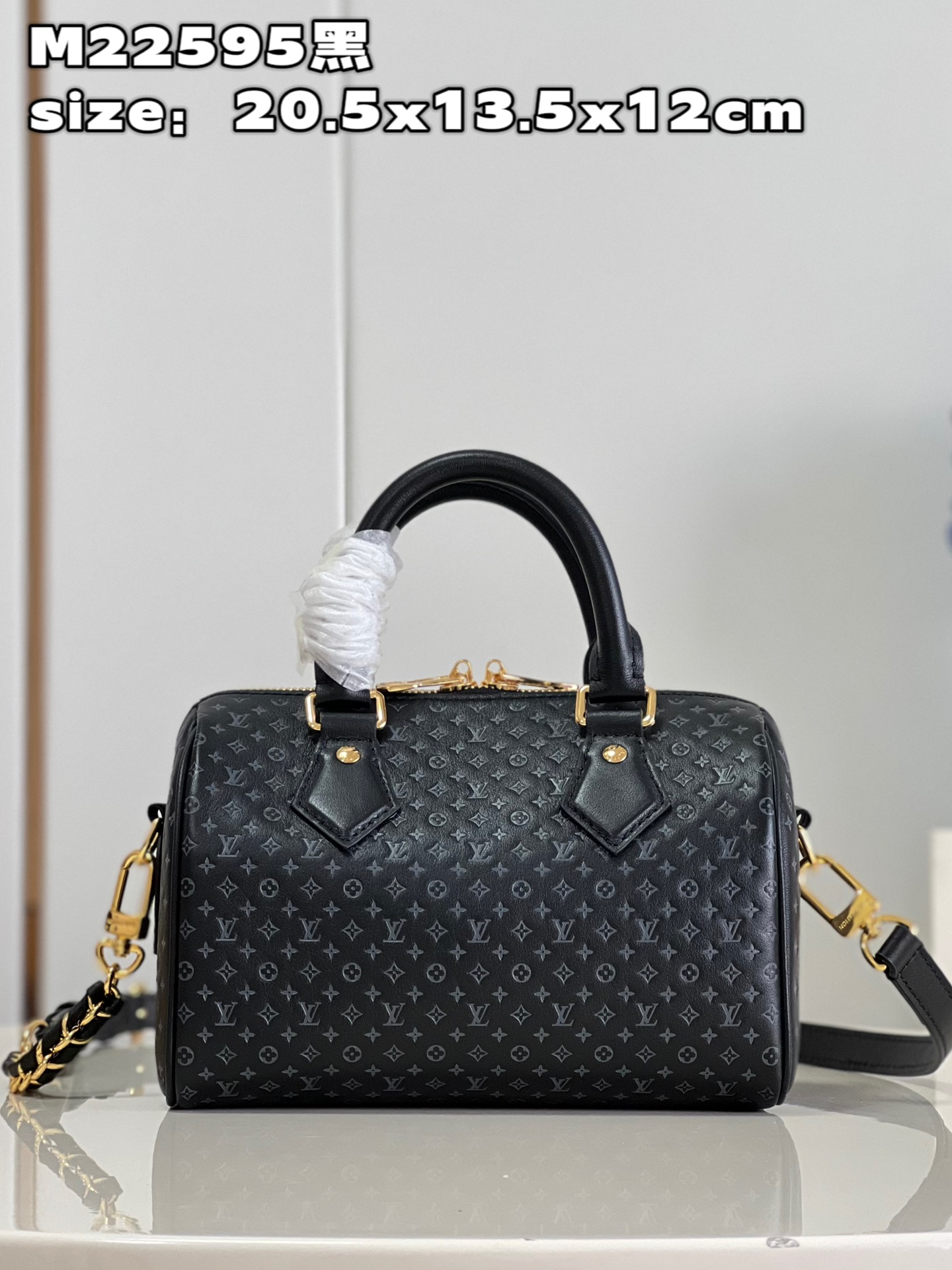 Louis Vuitton LV Speedy Bags Handbags Black Cowhide Mini M22595