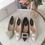 Dior Wholesale
 Shoes Single Layer Apricot Color Black Green Sheepskin Spring/Summer Collection Fashion