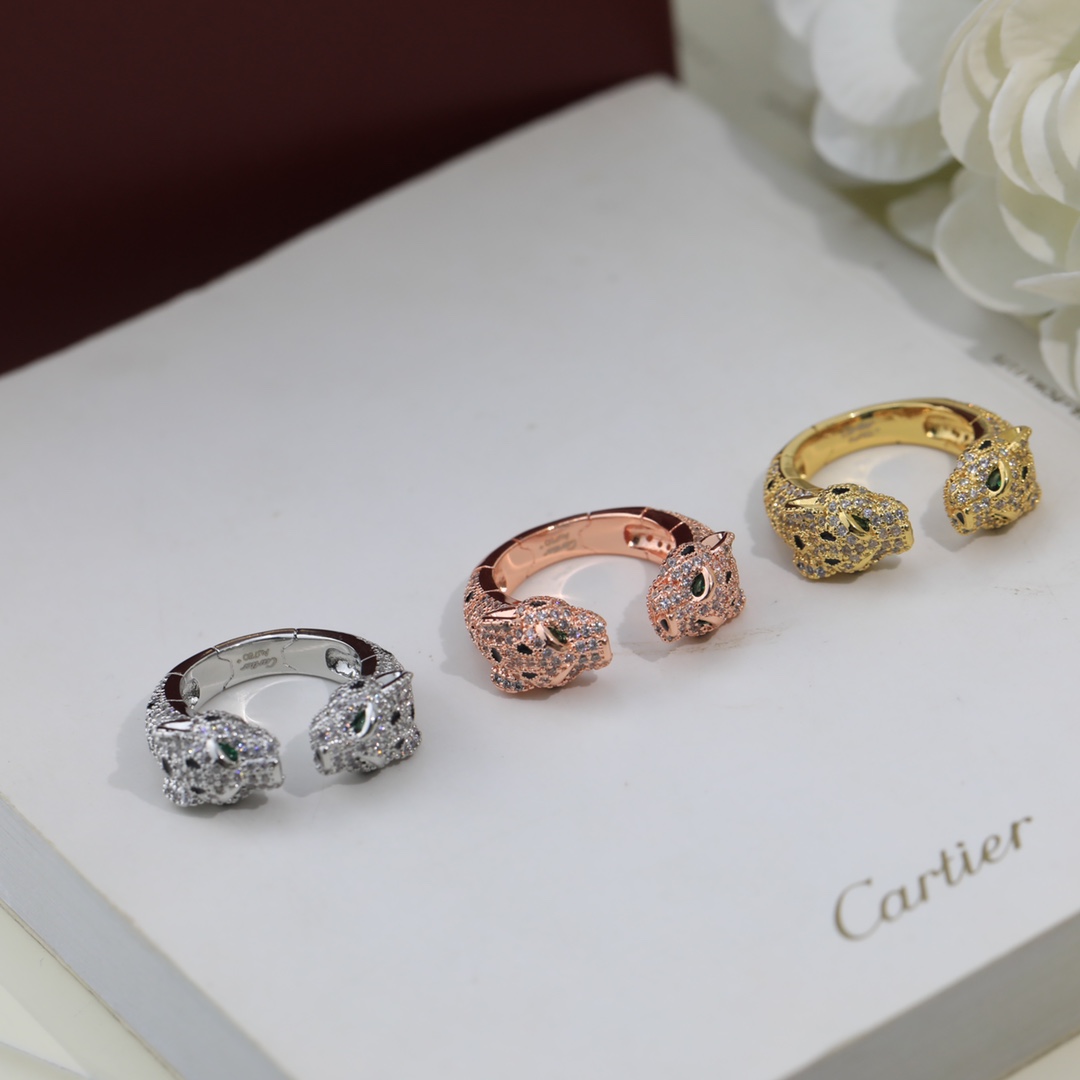 Cartier Jewelry Bracelet Ring- Gold Green Platinum White