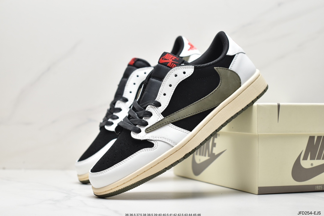 170 fragment design x Travis Scott x Nike Air Jordan 1 Low OG SP”Black/Green Toe”AJ1乔丹一代篮球鞋DM7866-140