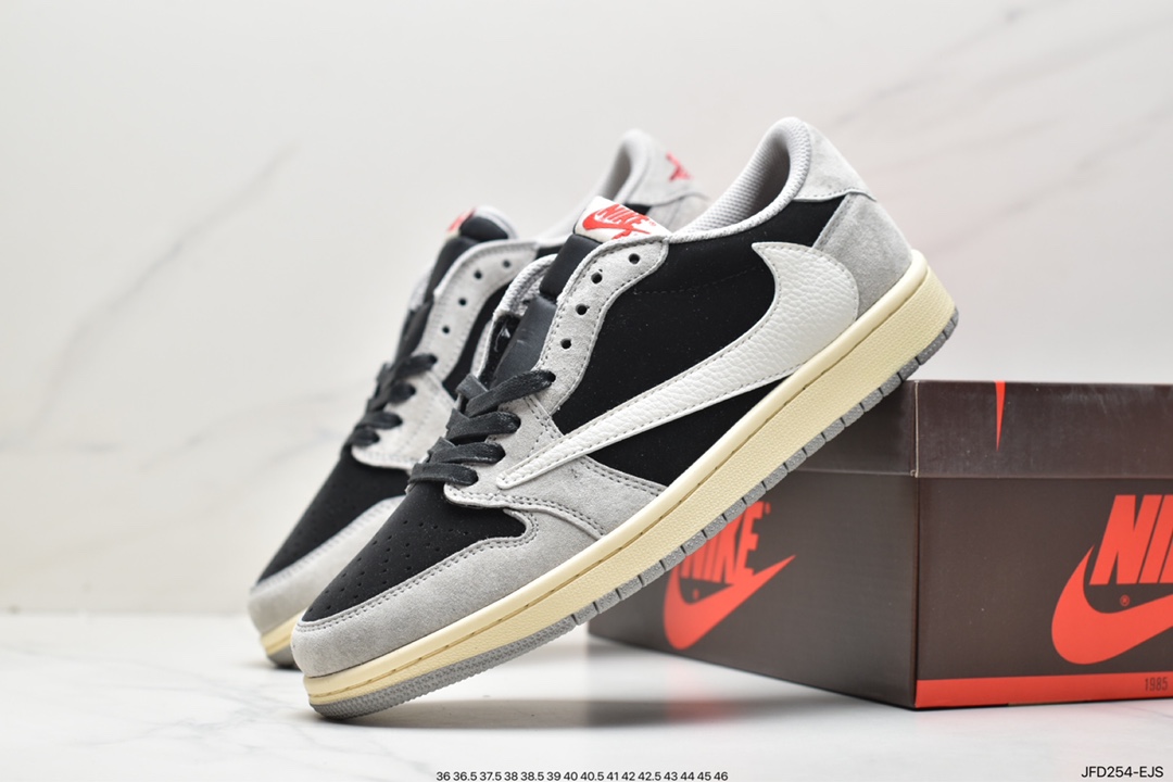 170 fragment design x Travis Scott x Nike Air Jordan 1 Low OG SP”Black/Green Toe”AJ1乔丹一代篮球鞋DM7866-140