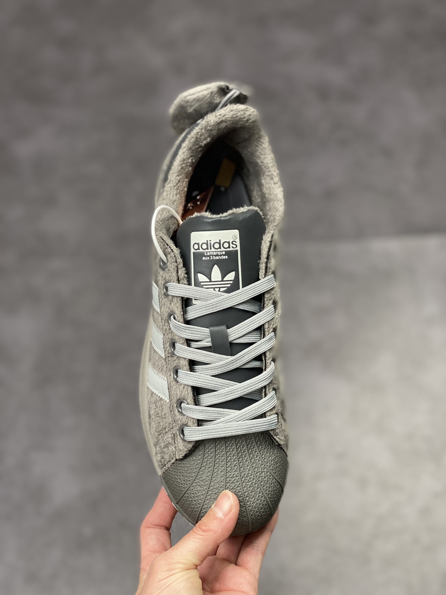 Adidas Originals shell toe fur rabbit gray GZ6989