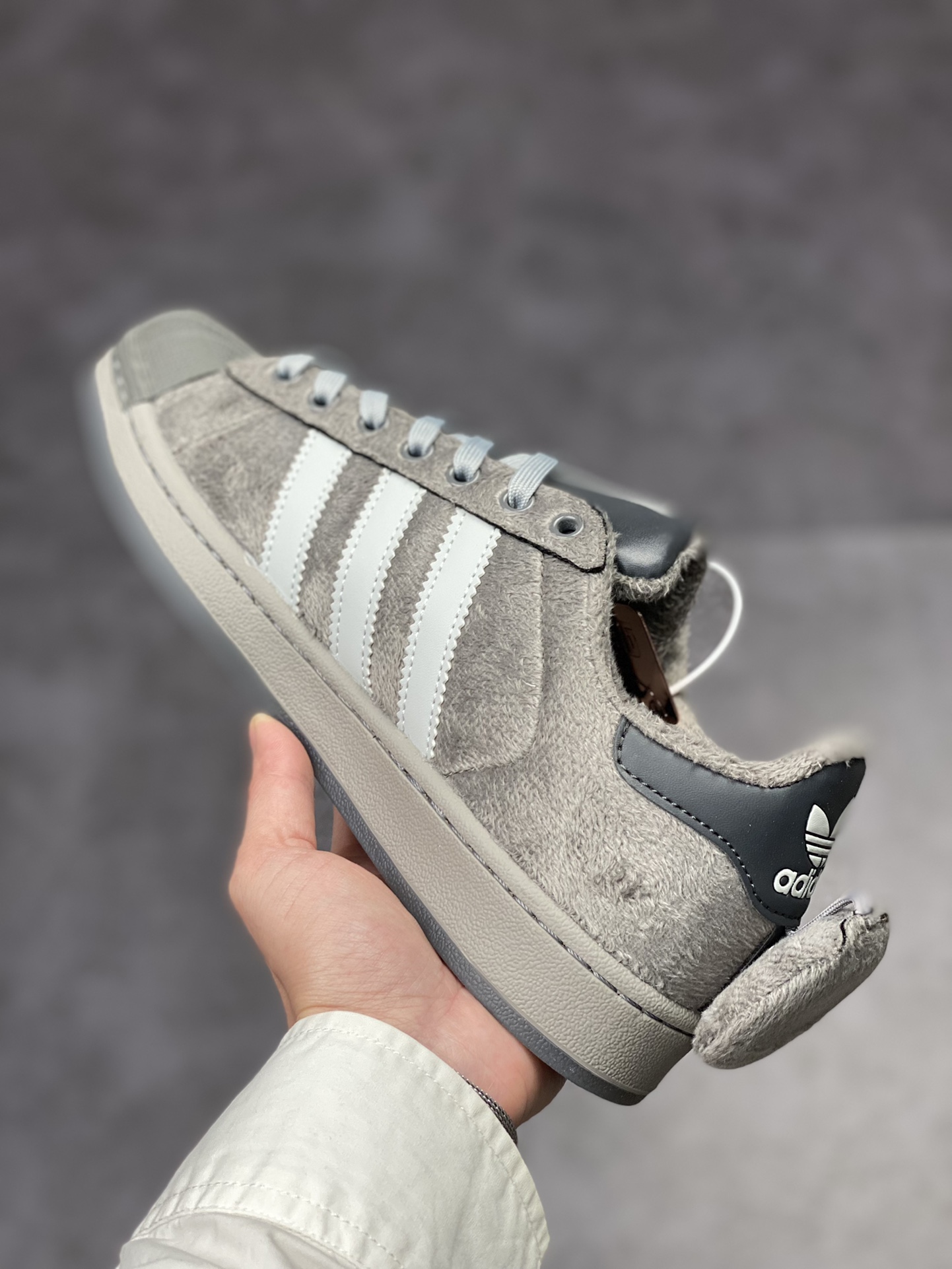 Adidas Originals shell toe fur rabbit gray GZ6989