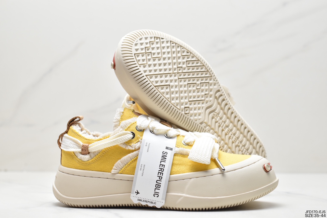 SMILEREPUBLIC thick-soled open smile canvas shoes series