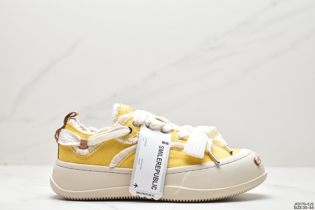 SMILEREPUBLIC thick-soled open smile canvas shoes series