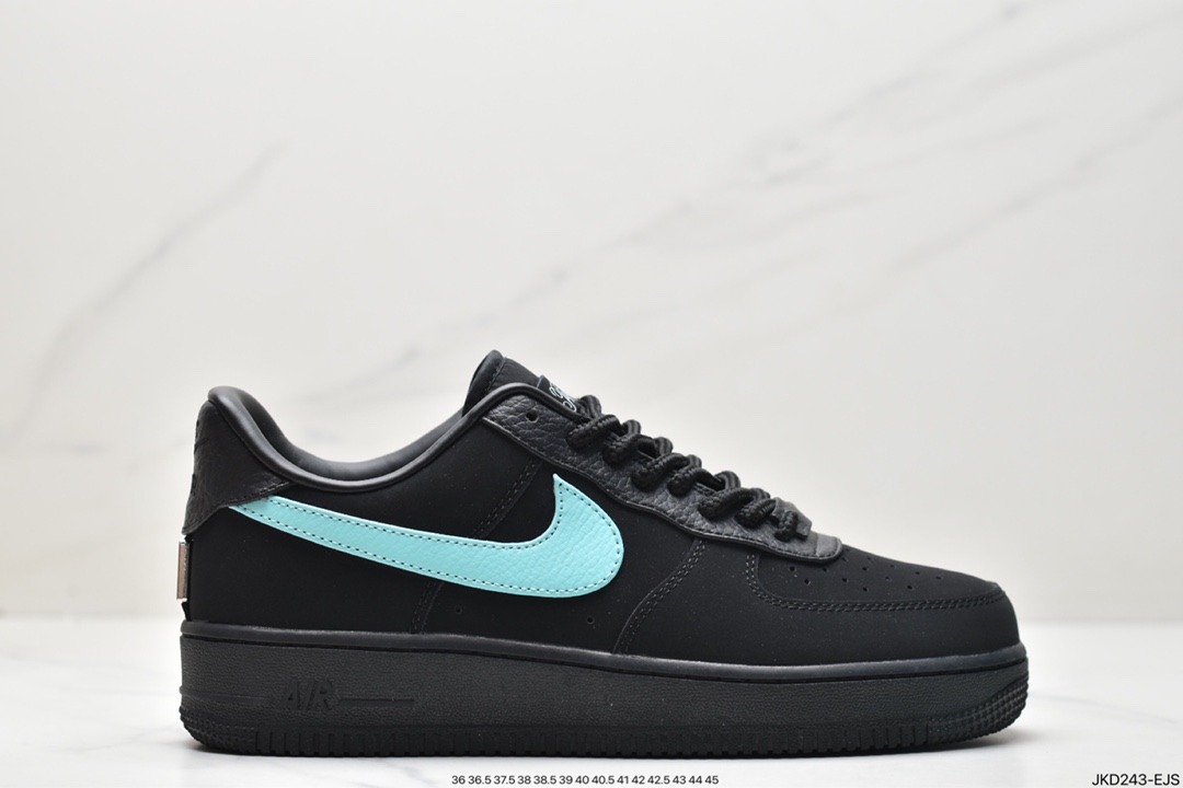 160 联名奢侈品大牌-蒂芙尼/Tiffany & Co. x Nike Air Force 1 Low SP”1837”空军一号板鞋“联名黑蒂芙尼蓝”DZ1382-001