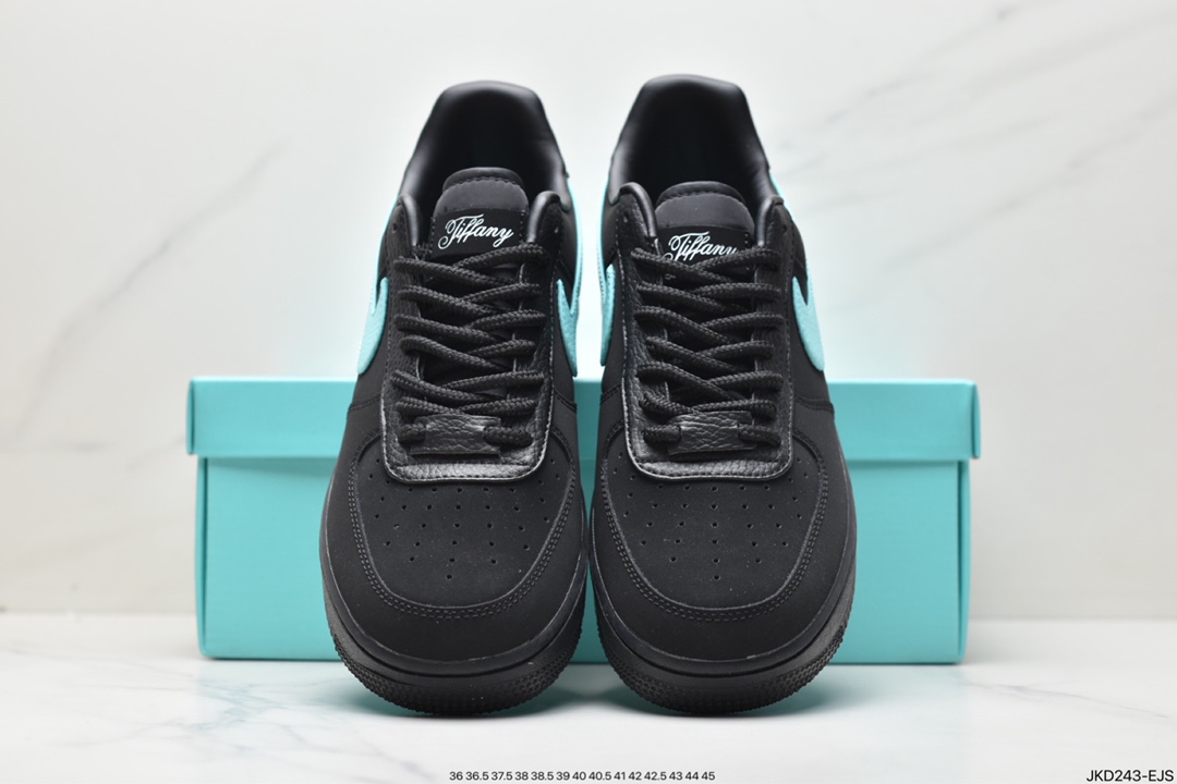 160 联名奢侈品大牌-蒂芙尼/Tiffany & Co. x Nike Air Force 1 Low SP”1837”空军一号板鞋“联名黑蒂芙尼蓝”DZ1382-001