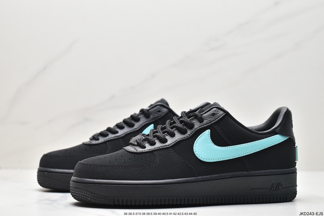 160 联名奢侈品大牌-蒂芙尼/Tiffany & Co. x Nike Air Force 1 Low SP”1837”空军一号板鞋“联名黑蒂芙尼蓝”DZ1382-001