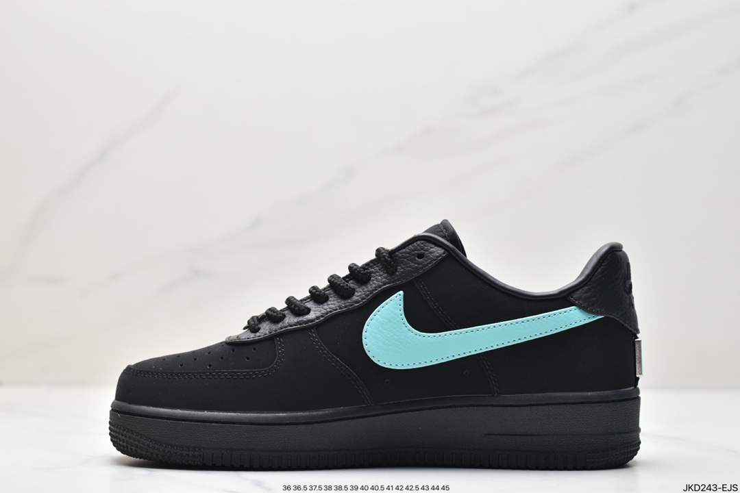 160 联名奢侈品大牌-蒂芙尼/Tiffany & Co. x Nike Air Force 1 Low SP”1837”空军一号板鞋“联名黑蒂芙尼蓝”DZ1382-001