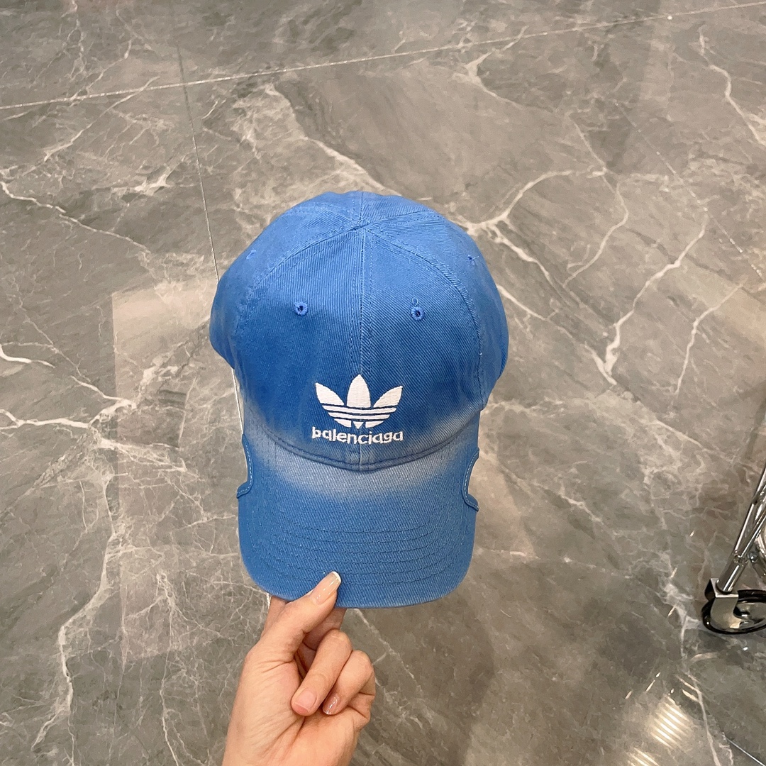 발렌시아가 절개 코튼 자수 베이스볼캡 상세 이미지 2