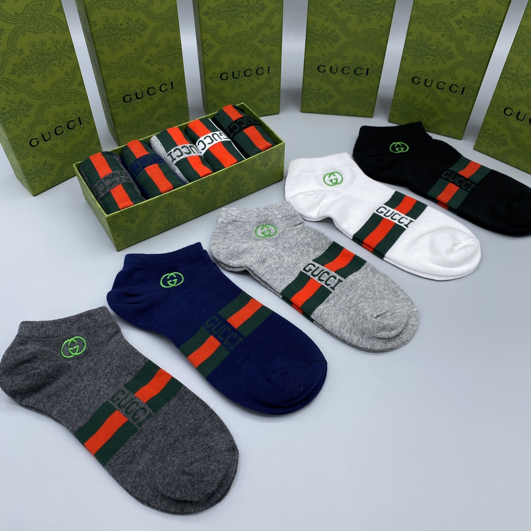 Gucci Cotton Blend Ankle Socks, Anti-Odor, All-Match Style, Breathable, Pack of 5 7 i1679105230 2059 5