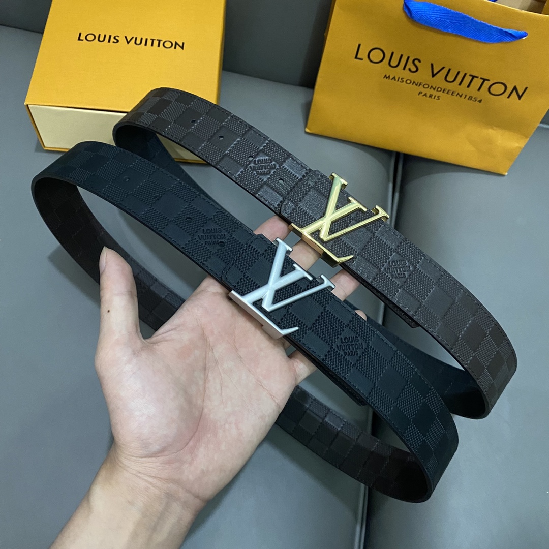 Louis Vuitton Belts Lattice Calfskin Cowhide