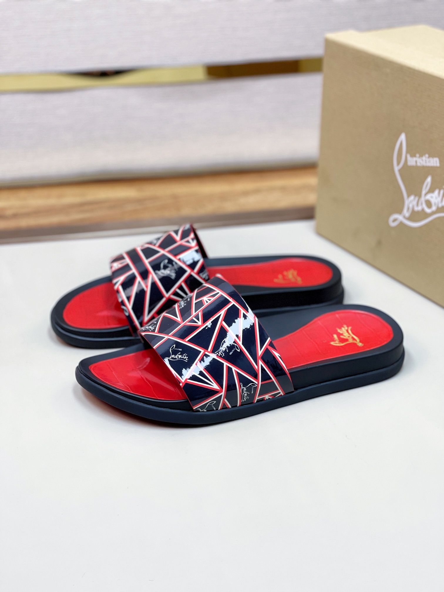 [CL zapatos inferiores rojos] tamaño 38-45 zapatillas clásicas de los hombres, el sitio web oficial 