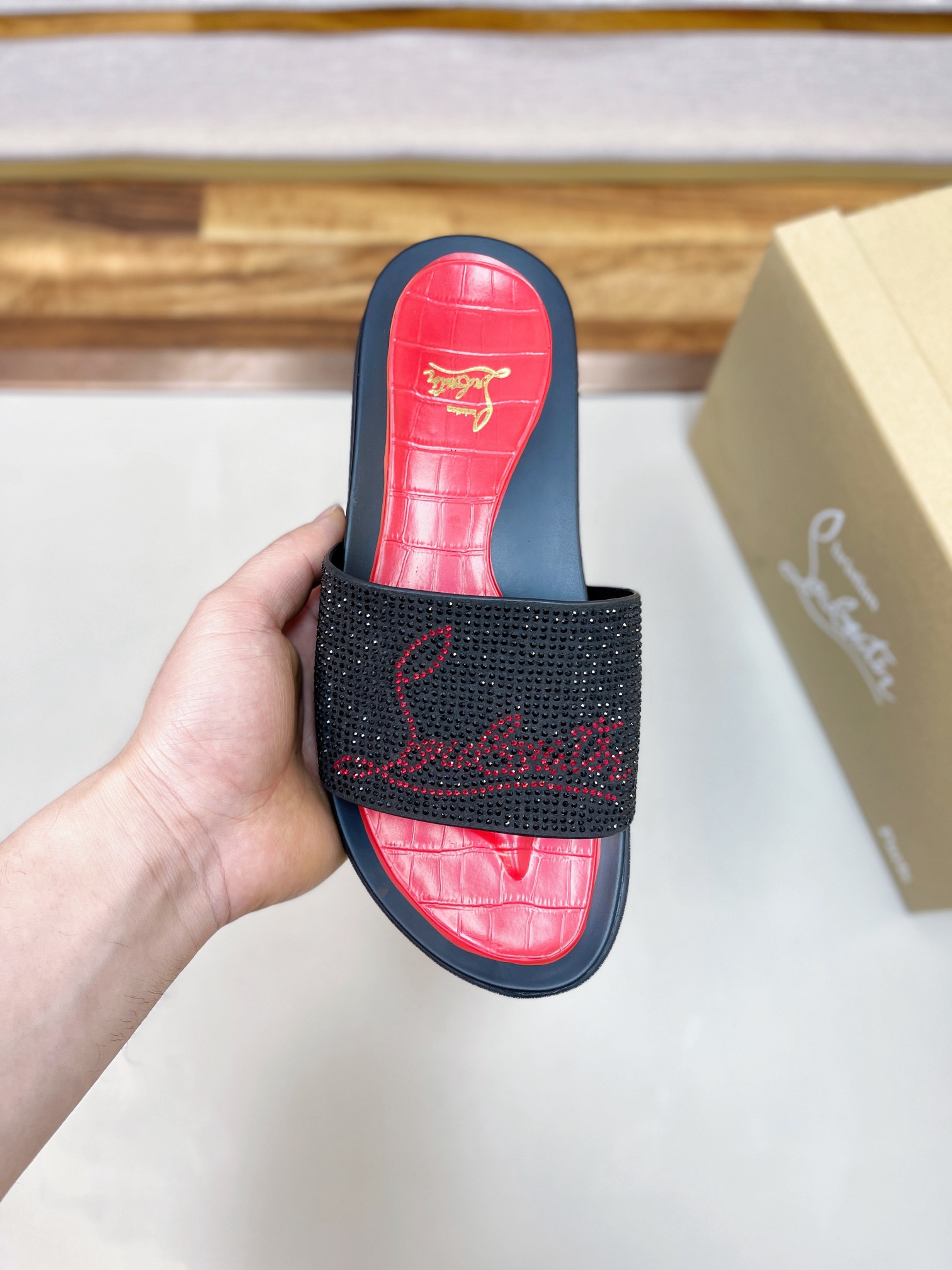 [CL zapatos inferiores rojos] tamaño 38-45 zapatillas clásicas de los hombres, el sitio web oficial 