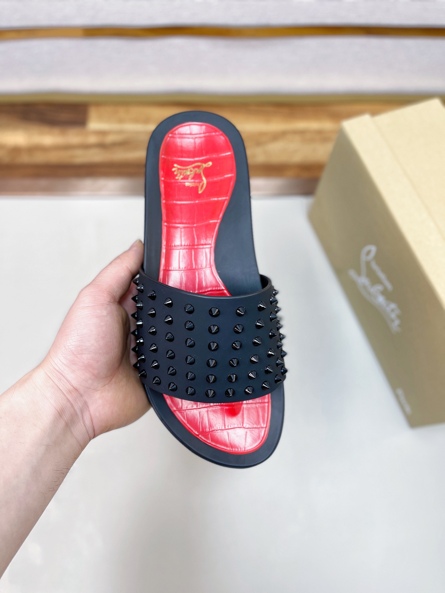 [CL zapatos inferiores rojos] tamaño 38-45 zapatillas clásicas de los hombres, el sitio web oficial 