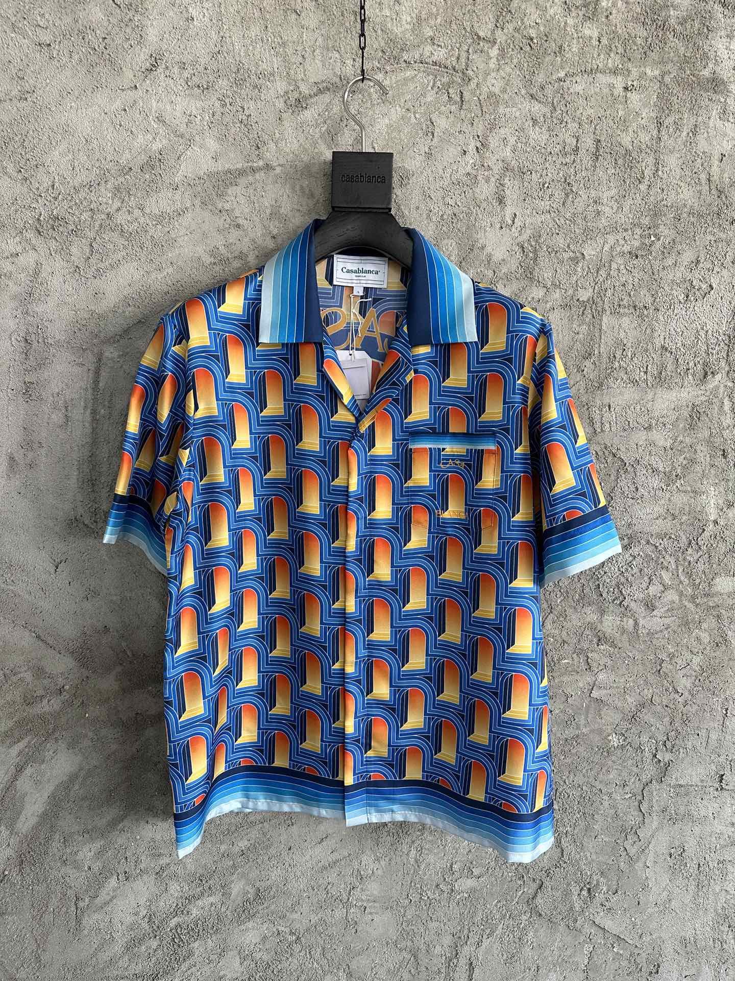 Casablanca 2023SS Arched Print Silk Short Sleeve Shirt - Limited Edition