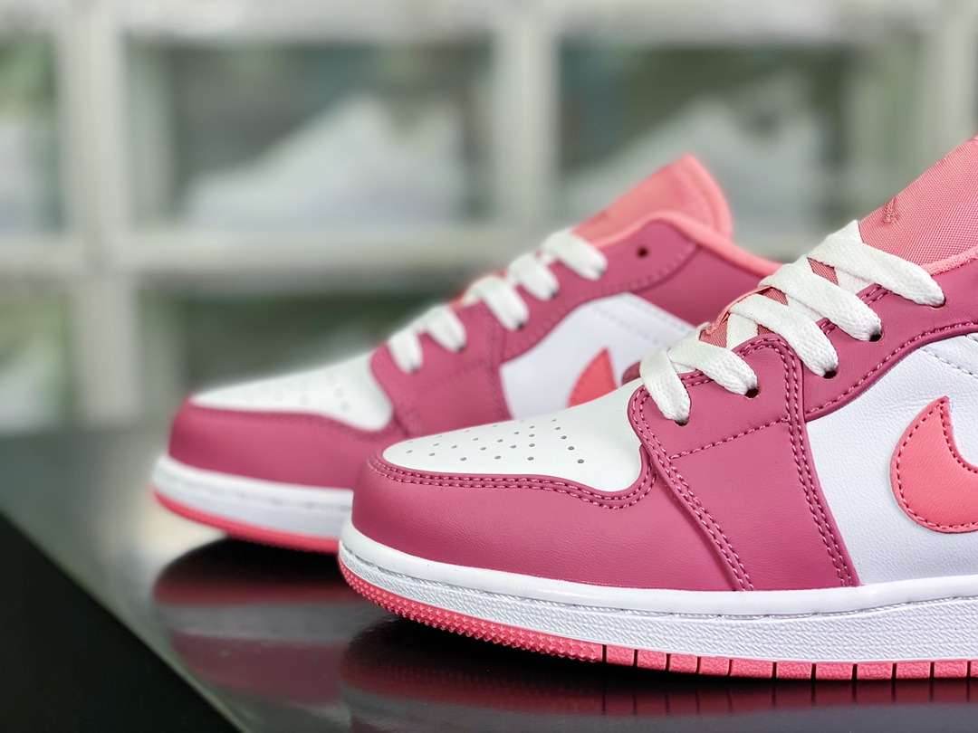 200 Wmns Air Jordan 1 Low GS”White/University Red”AJ1乔丹一代低帮篮球鞋“白粉红”553560-616