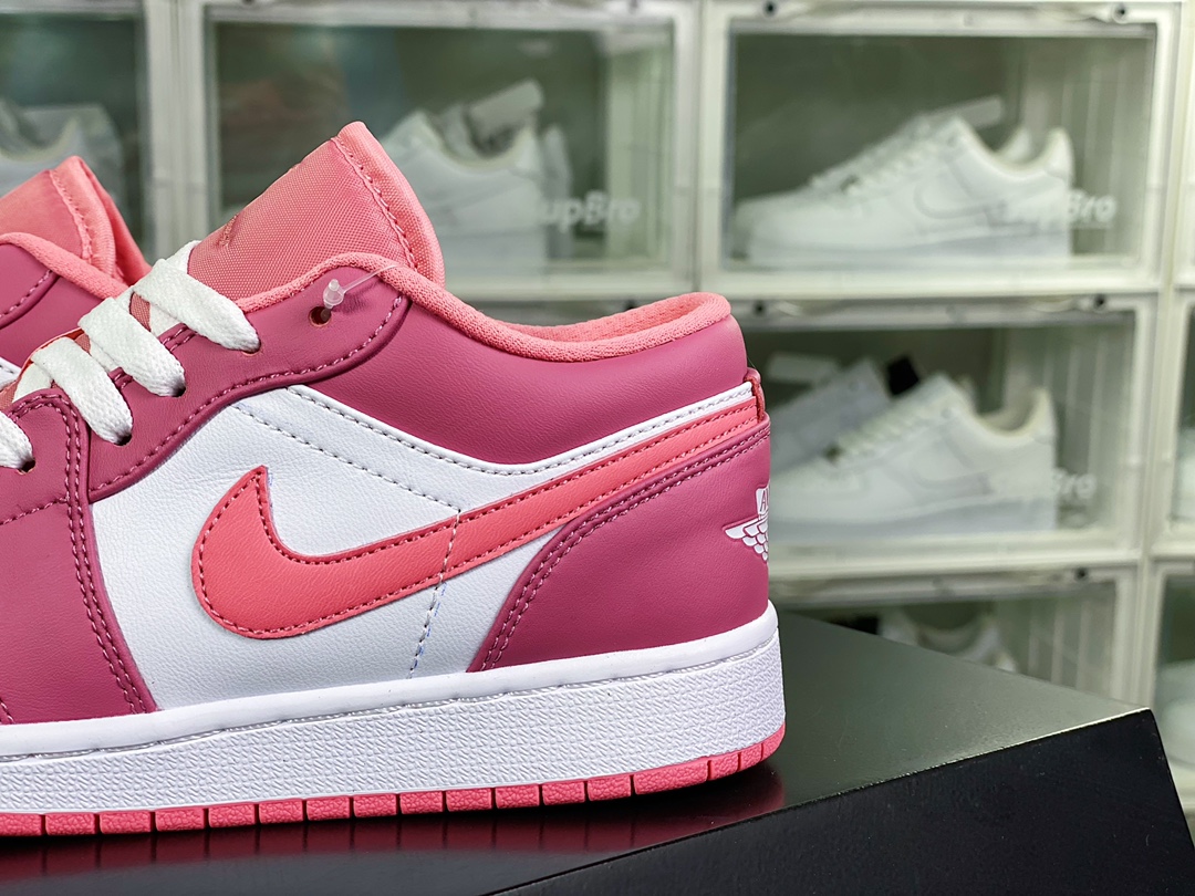 200 Wmns Air Jordan 1 Low GS”White/University Red”AJ1乔丹一代低帮篮球鞋“白粉红”553560-616