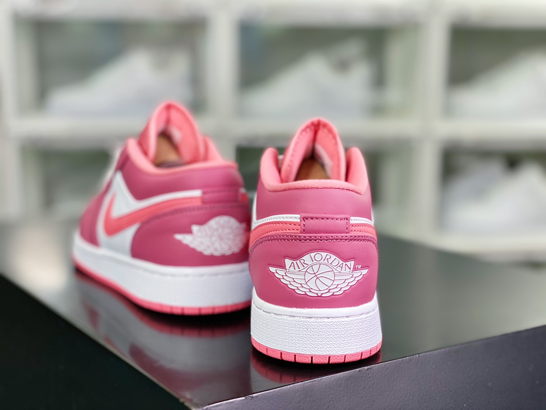 200 Wmns Air Jordan 1 Low GS”White/University Red”AJ1乔丹一代低帮篮球鞋“白粉红”553560-616