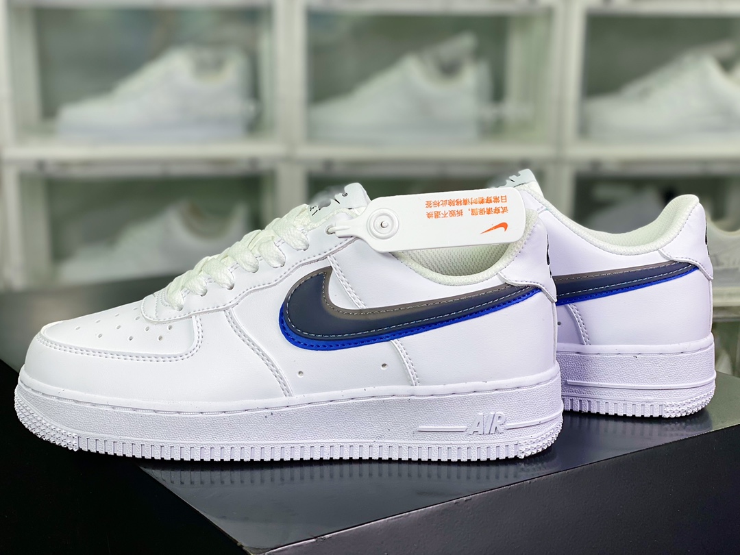 200 Air Force 1 Low Impact Next Nature”Double Swoosh White Black Blue”空军一号FD0688-100