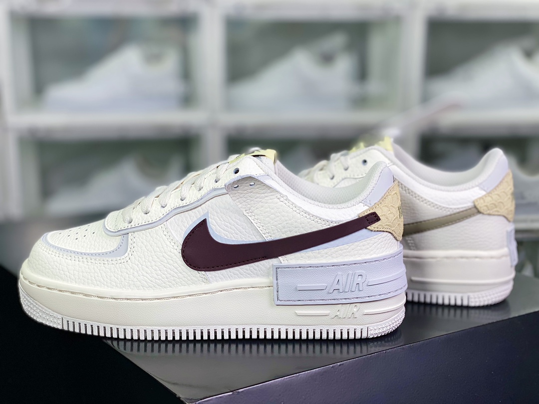 200  WMNS Air Force 1 Shadow”Python”空军一号板鞋“蛋糕奶米白深棕鸳鸯钩子”FD0804-100