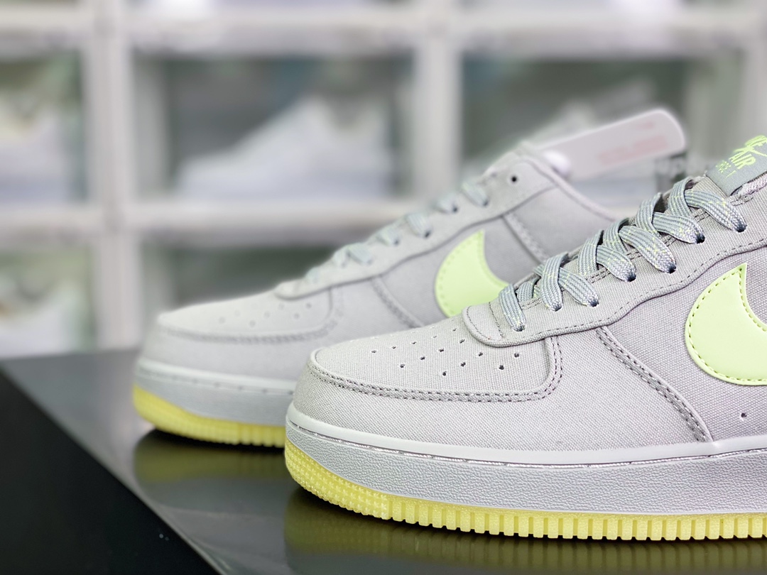 220 Air Force 1 '07 Lv8”Green/Noctilucou”空军一号经典低帮板鞋“帆布灰荧光绿夜光”315122-107