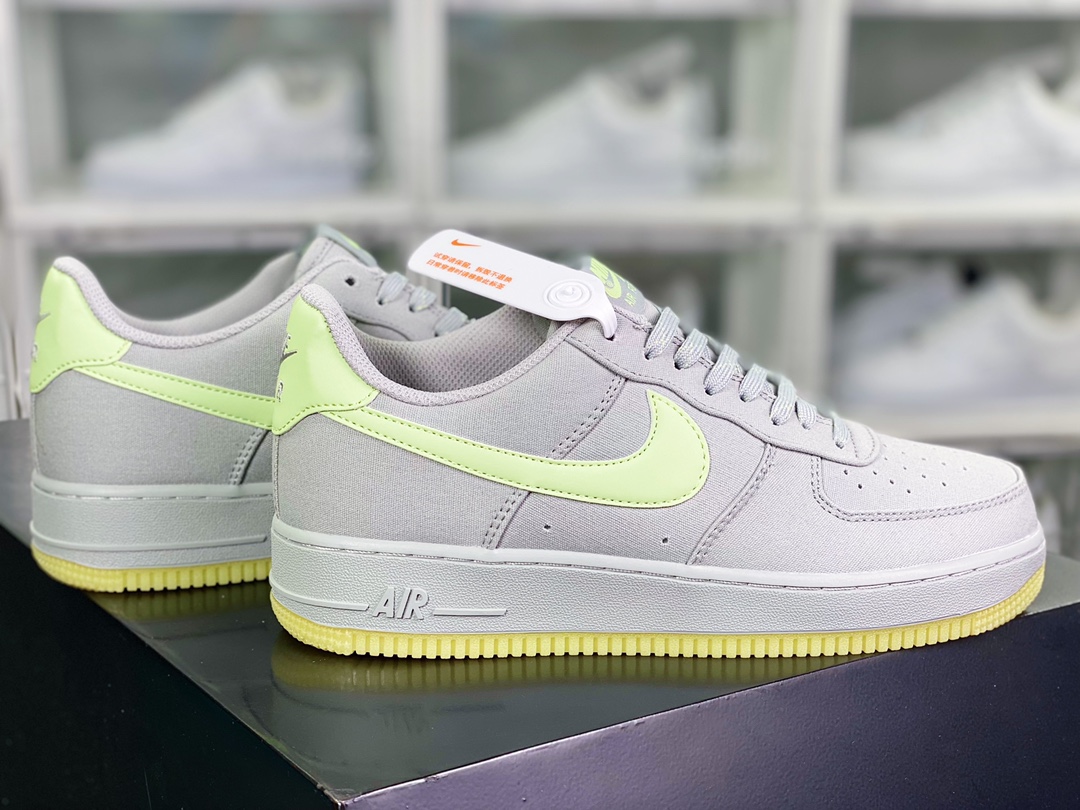220 Air Force 1 '07 Lv8”Green/Noctilucou”空军一号经典低帮板鞋“帆布灰荧光绿夜光”315122-107