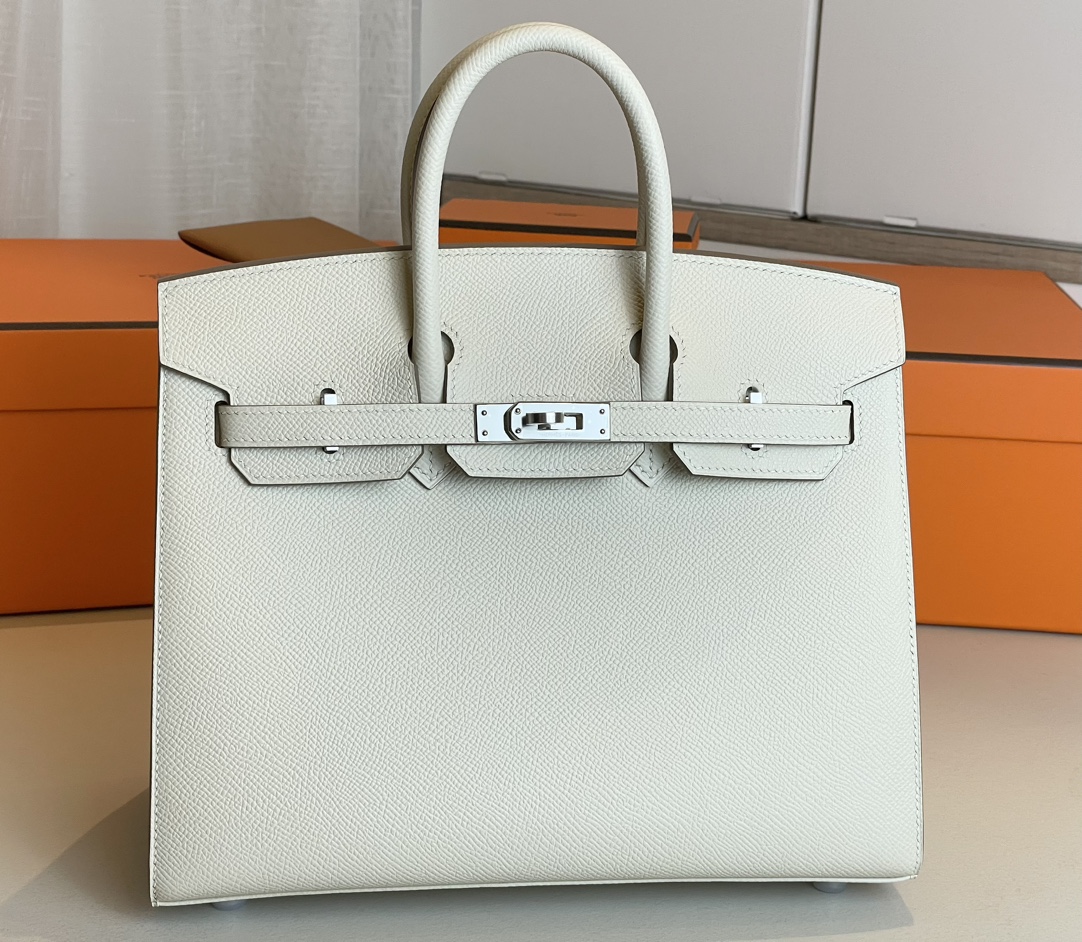 Luxury Fake
 Hermes Birkin Bags Handbags Replica Sale online
 Milkshake White Silver Hardware Epsom Casual