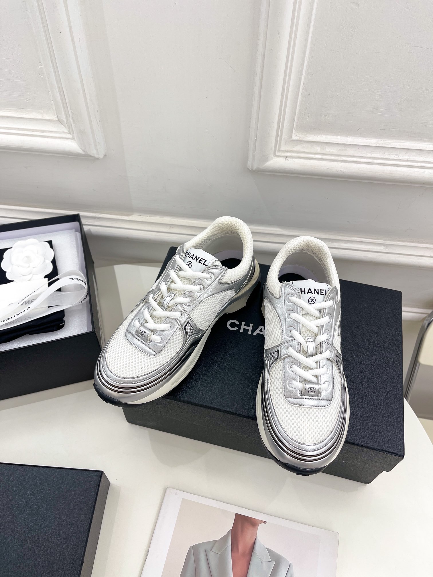 Chanel Buy Shoes Sneakers Splicing Cowhide Summer Collection Fashion Casual