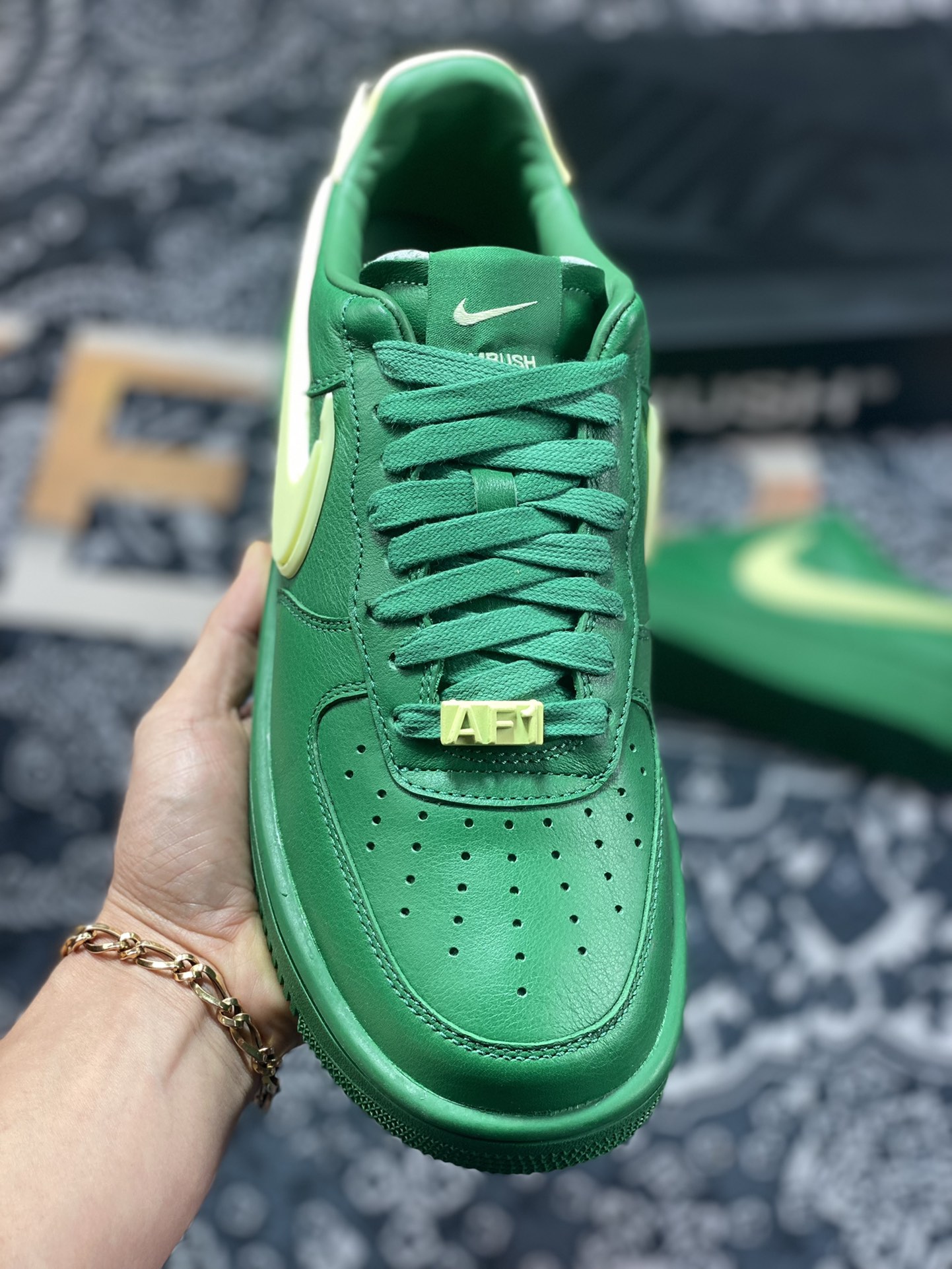 400 AMBUSH x Nike Air Force 1 Low SP”Pine Green/Yellow”空军一号DV3464-300