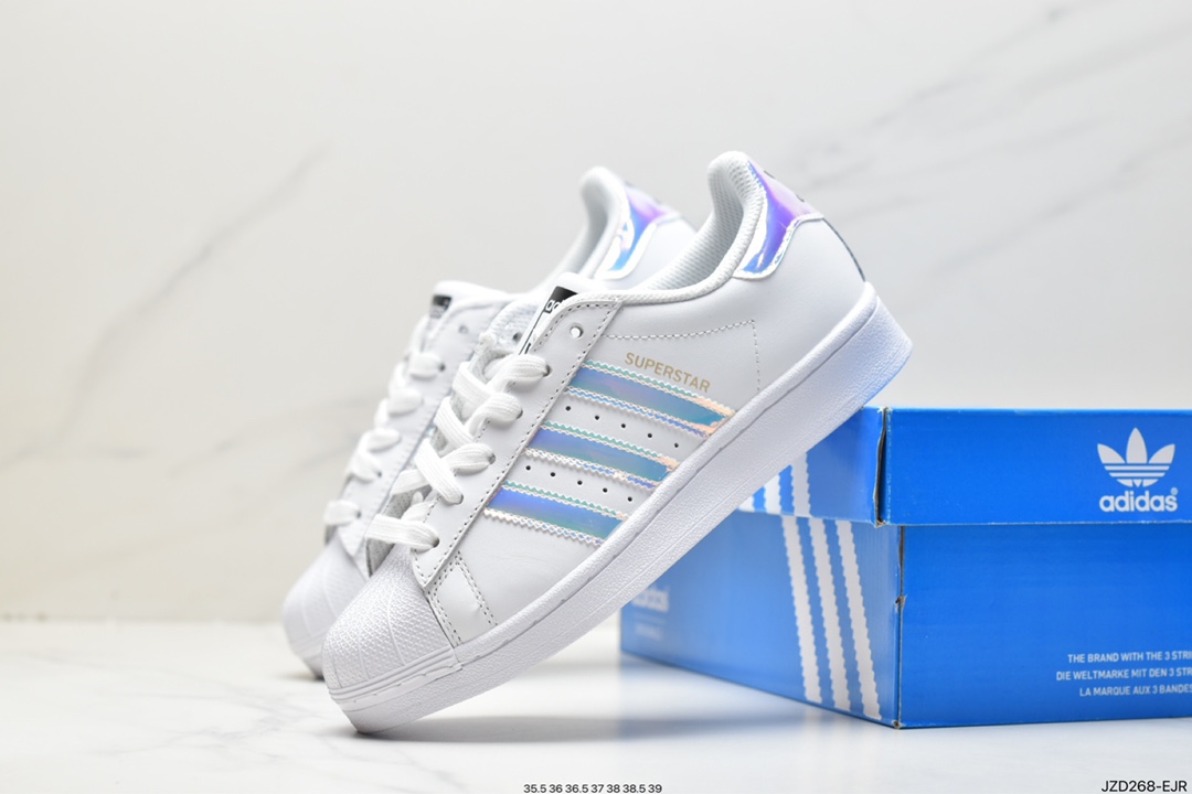 Adidas Clover Originals Superstar ”Sail/Green/Lace” shell toe series low-cut sneakers GW4441