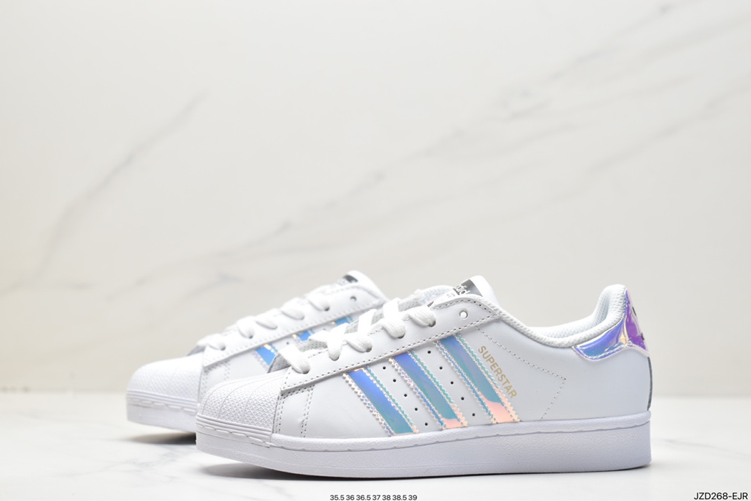 Adidas Clover Originals Superstar ”Sail/Green/Lace” shell toe series low-cut sneakers GW4441