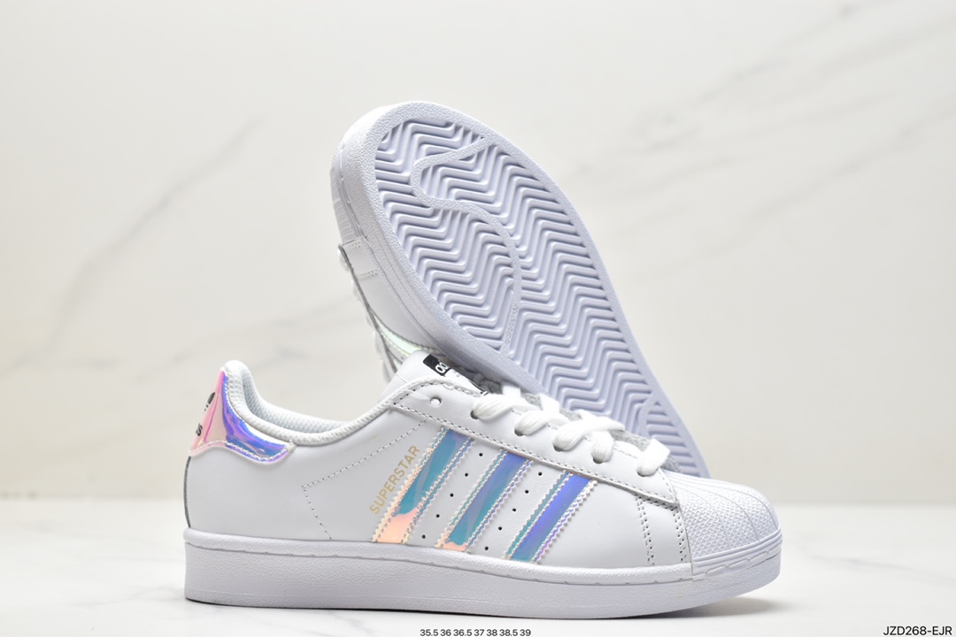 Adidas Clover Originals Superstar ”Sail/Green/Lace” shell toe series low-cut sneakers GW4441