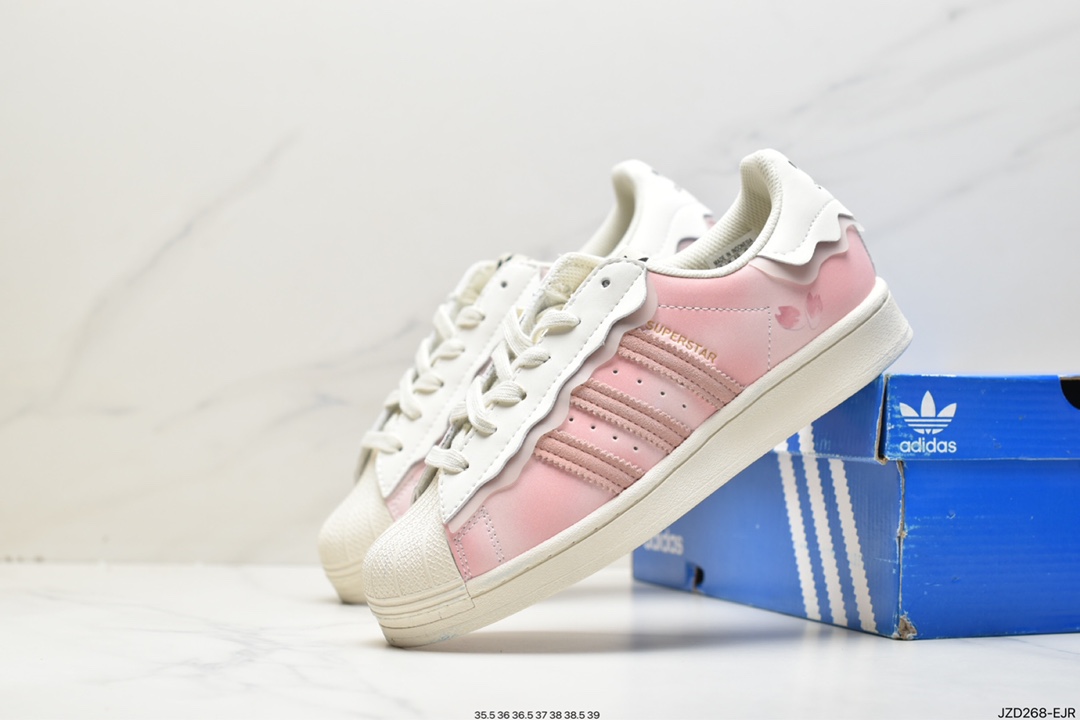 Adidas Clover Originals Superstar ”Sail/Green/Lace” shell toe series low-cut sneakers FW3567