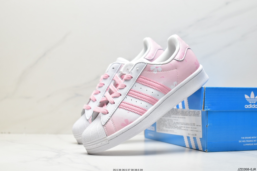 Adidas Clover Originals Superstar ”Sail/Green/Lace” shell toe series low-cut sneakers FW3567