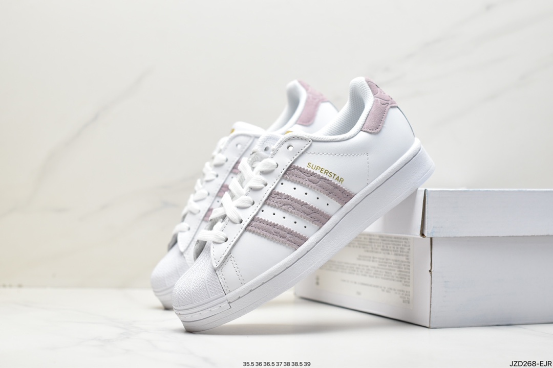 Adidas Clover Originals Superstar ”Sail/Green/Lace” shell toe series low-cut sneakers FW3567